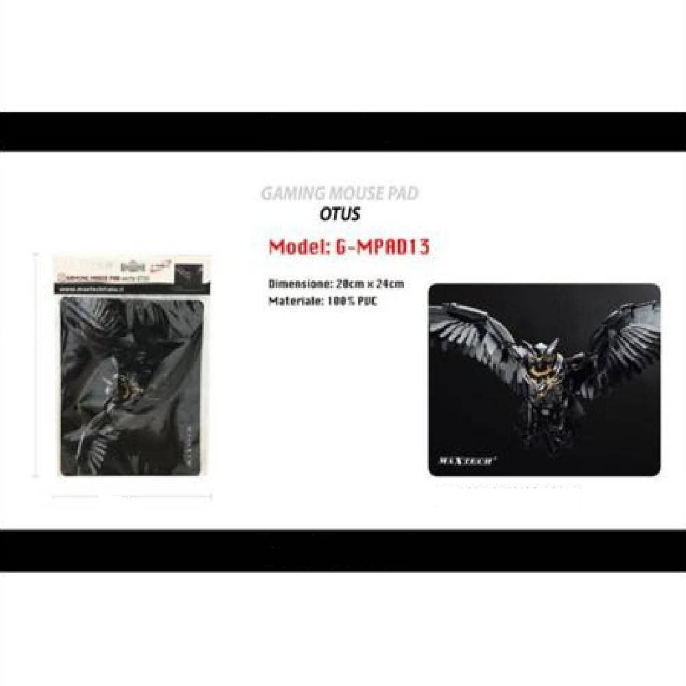 Trade Shop - Tappetino Poggiapolso Tappeto Pc Gaming Mouse Pad Gufo Otus Maxtech G-mpad13 -