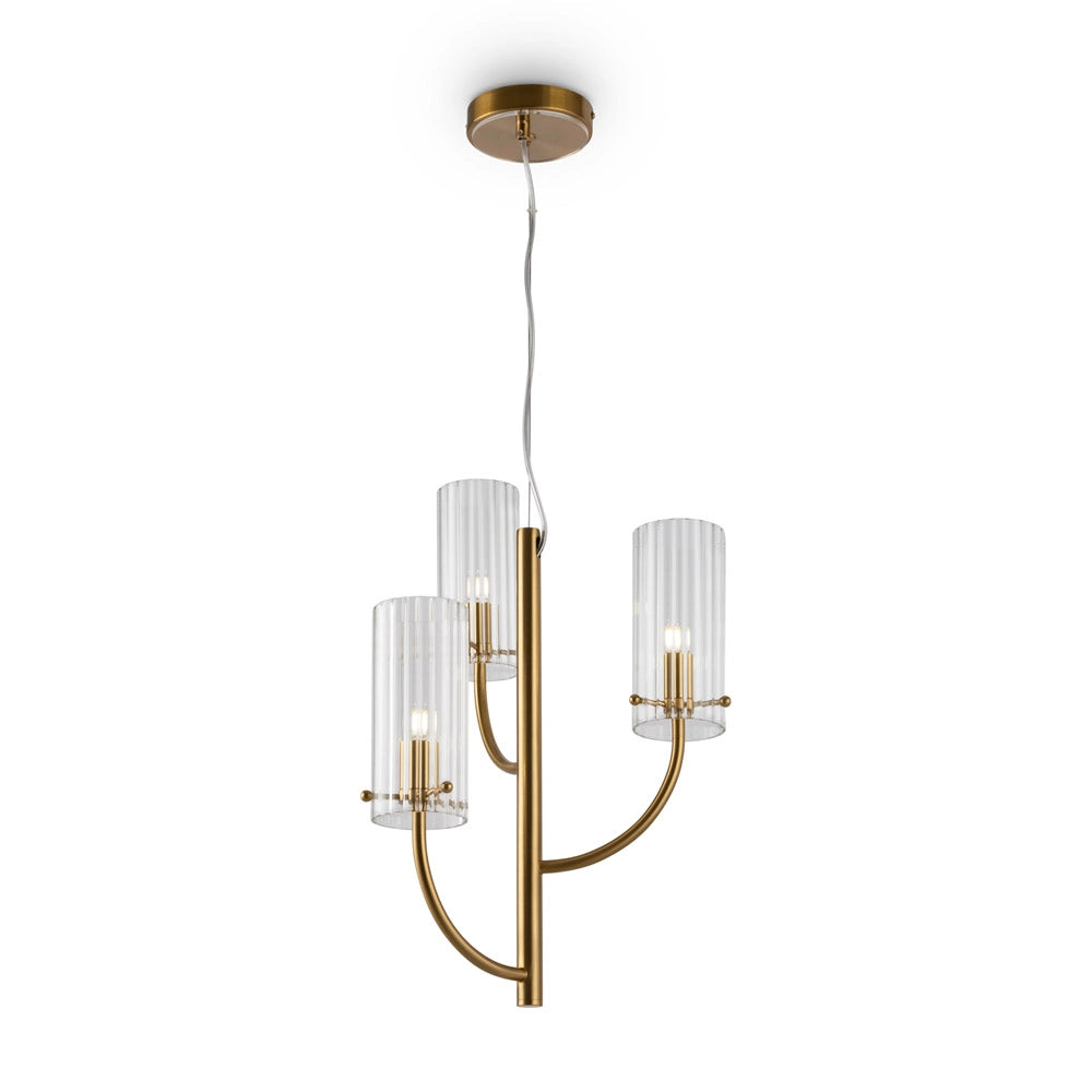 Maytoni Lampadario contemporaneo Arco 3 luci G9 ottone metallo diffusore vetro