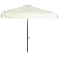 Ombrellone Semicircolare per Parete da Terrazza e Giardino con Manovella, 2.5x2.3m, Crema