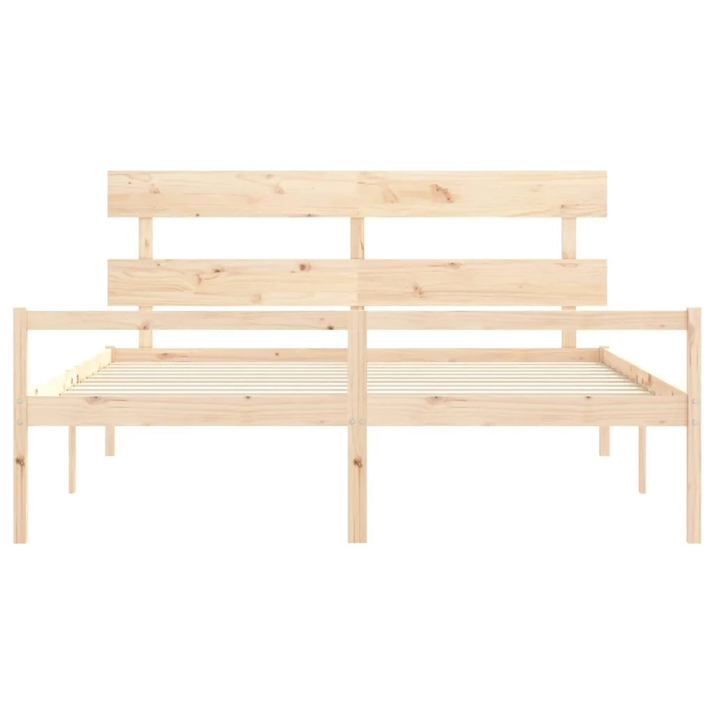 Letto per Anziani con Testiera Bianco Super King Legno Massello 3195366