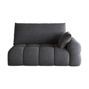 Divano modulare 2 posti con chaise longue reversibile e senza montaggio in tessuto grigio scuro