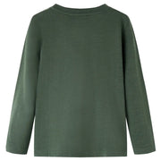 Maglietta da Bambino a Maniche Lunghe Verde Scuro 92 13069