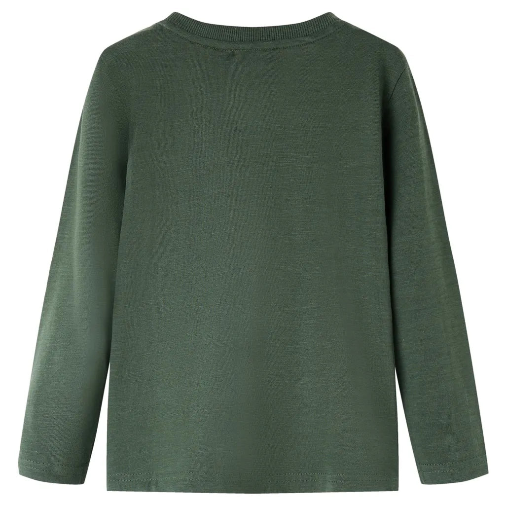 Maglietta da Bambino a Maniche Lunghe Verde Scuro 92 13069