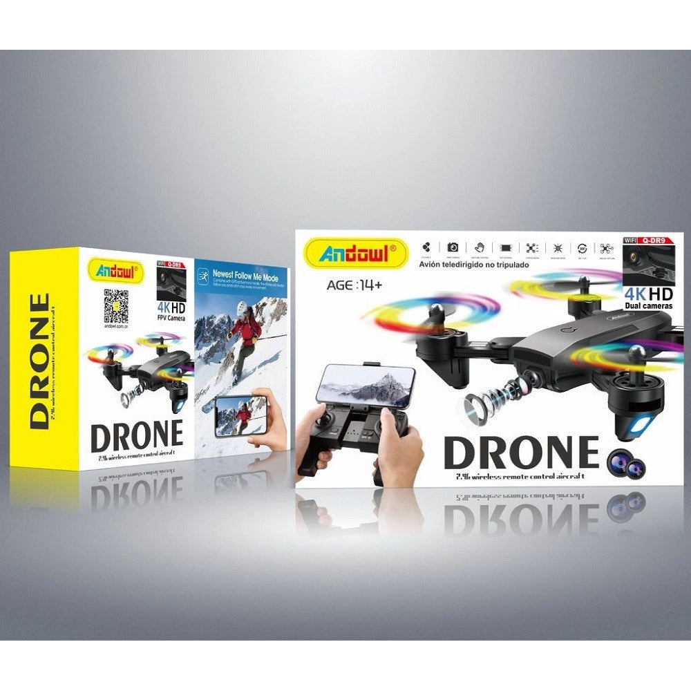 Trade Shop - Drone Quadricottero Rc Q-dr9 Doppia Fotocamera Controllo 4k Hd Fpv Wifi 2.4ghz -