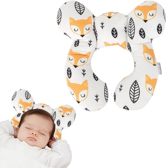Supporto per la testa e la nuca per lettini da viaggio, cuscino di supporto per bambini in auto, cuscino per bambini in lettini da viaggio, modello Fox 2