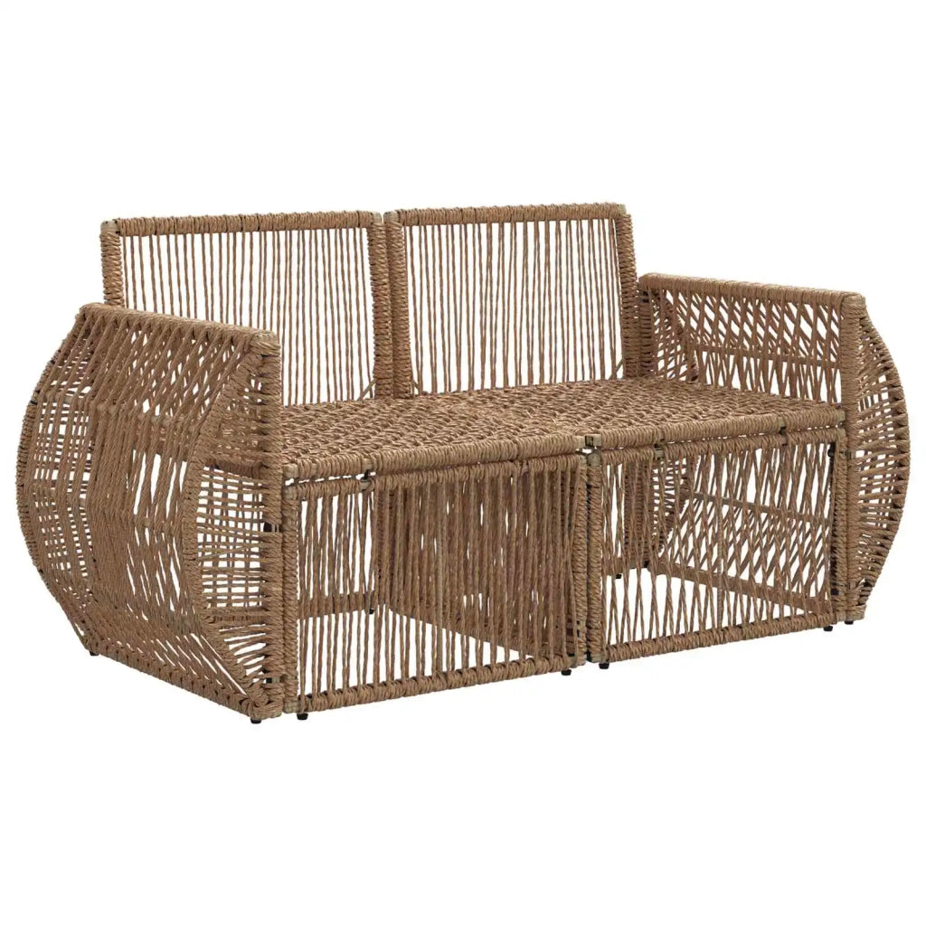 Divano da giardino 2-Numero di posti Beige polyrattan 42026703