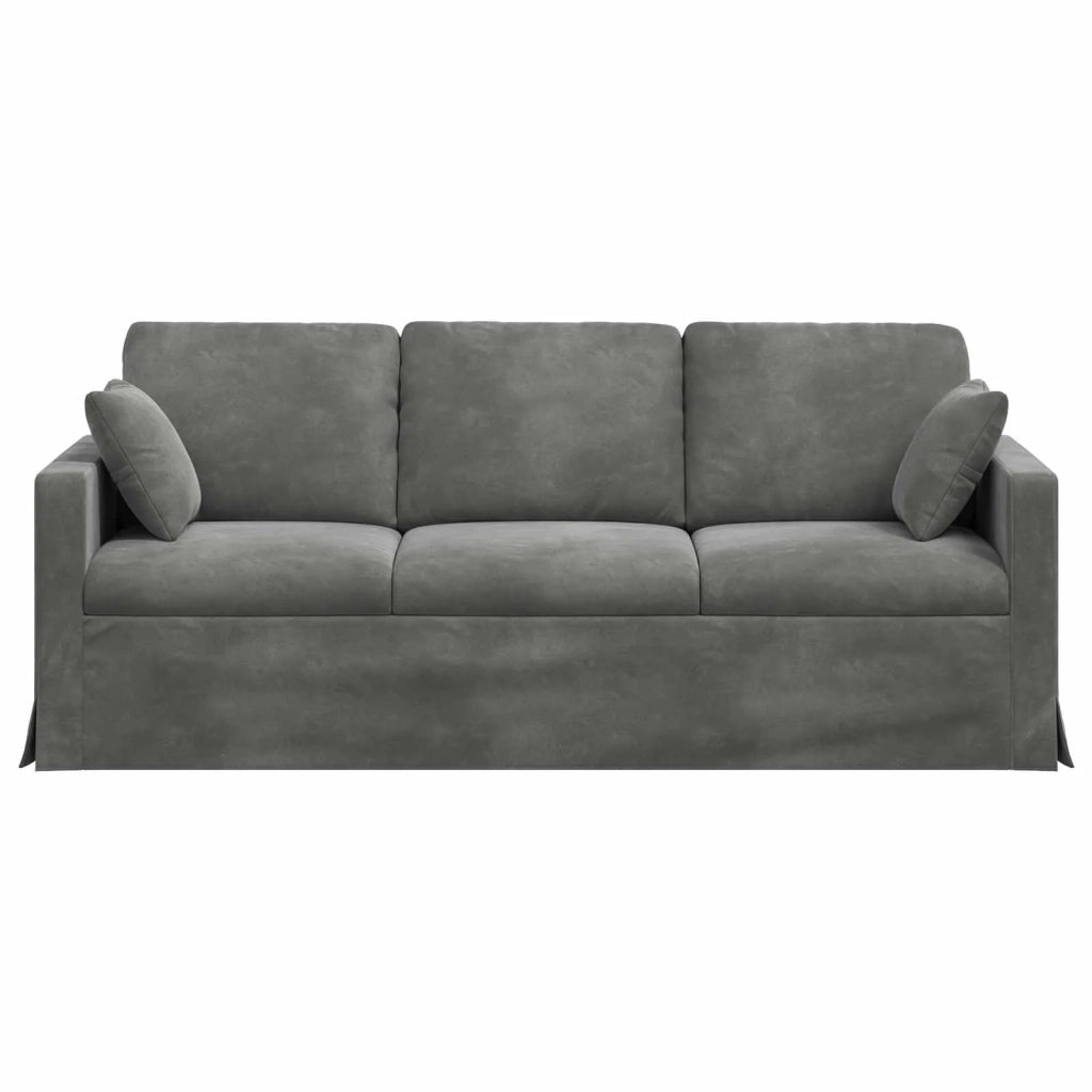 Divano Grigio scuro 198 x 78 x 80 cm Velluto