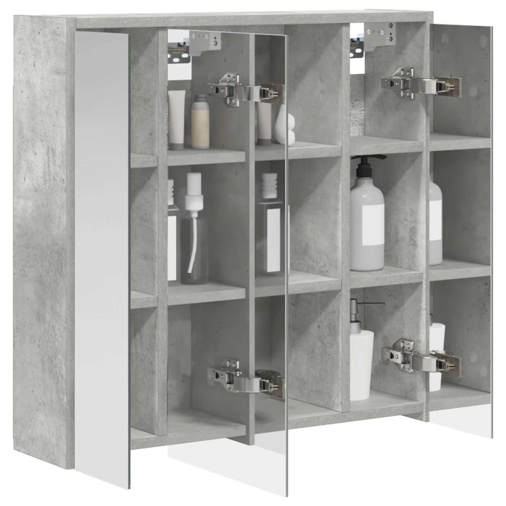 Mobiletto per specchio da bagno Grigio cemento 889154