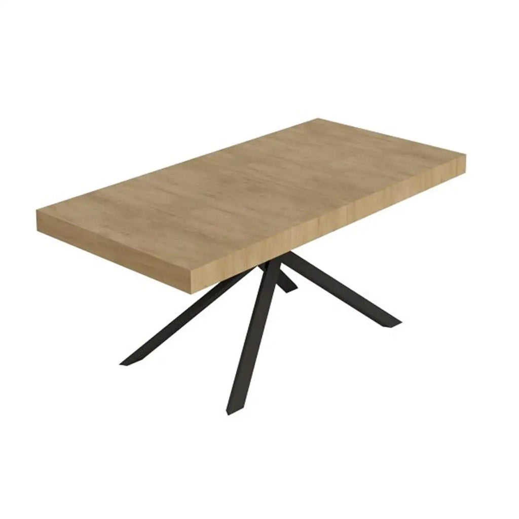 Tavolo allungabile 200/304x90 cm Niket colore quercia natura gambe antracite