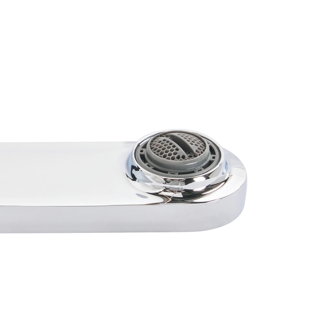 Rubinetto miscelatore per lavabo a parete in ottone argentato monocomando bagno stile moderno