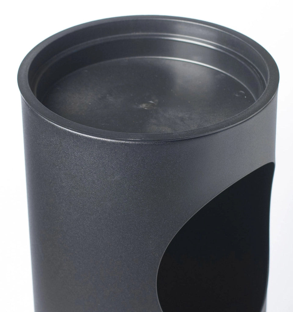 Pattumiera Gettacarte Ø24,3xh66,5 cm con Posacenere In Acciaio Verniciato Grigio