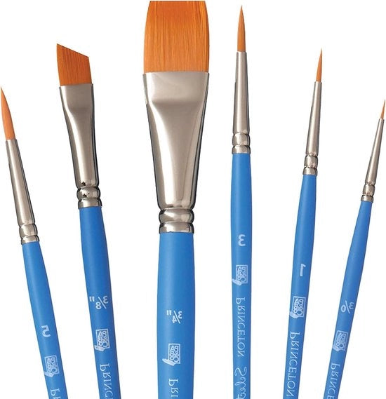 Set di Pennelli da Arte Fine Multi-Tecnica - 6 x Pennelli Sintetici - Ideale per Professionisti e Studenti
