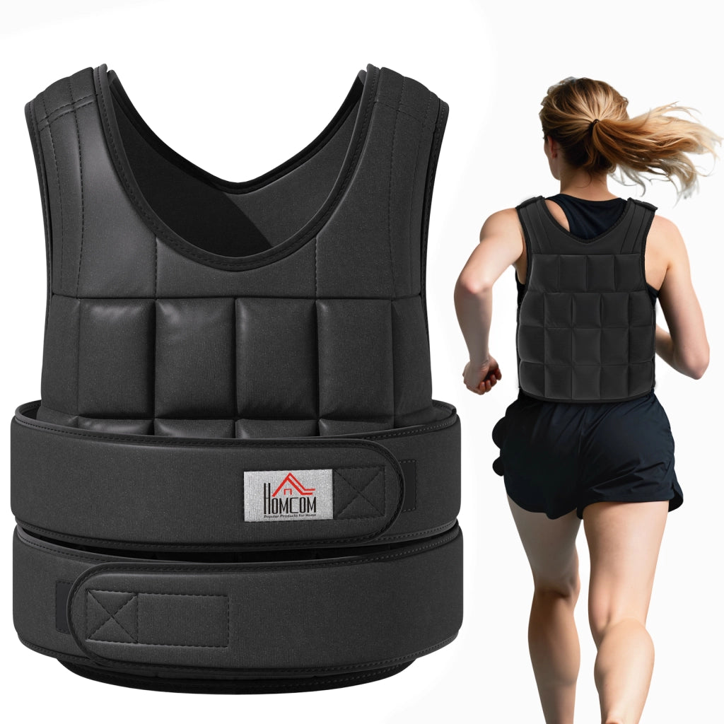 Giubbotto Zavorrato 20kg ¨C Xylo ¨C Unisex 38 Pesi Singoli Imbottitura Velcro Nero
