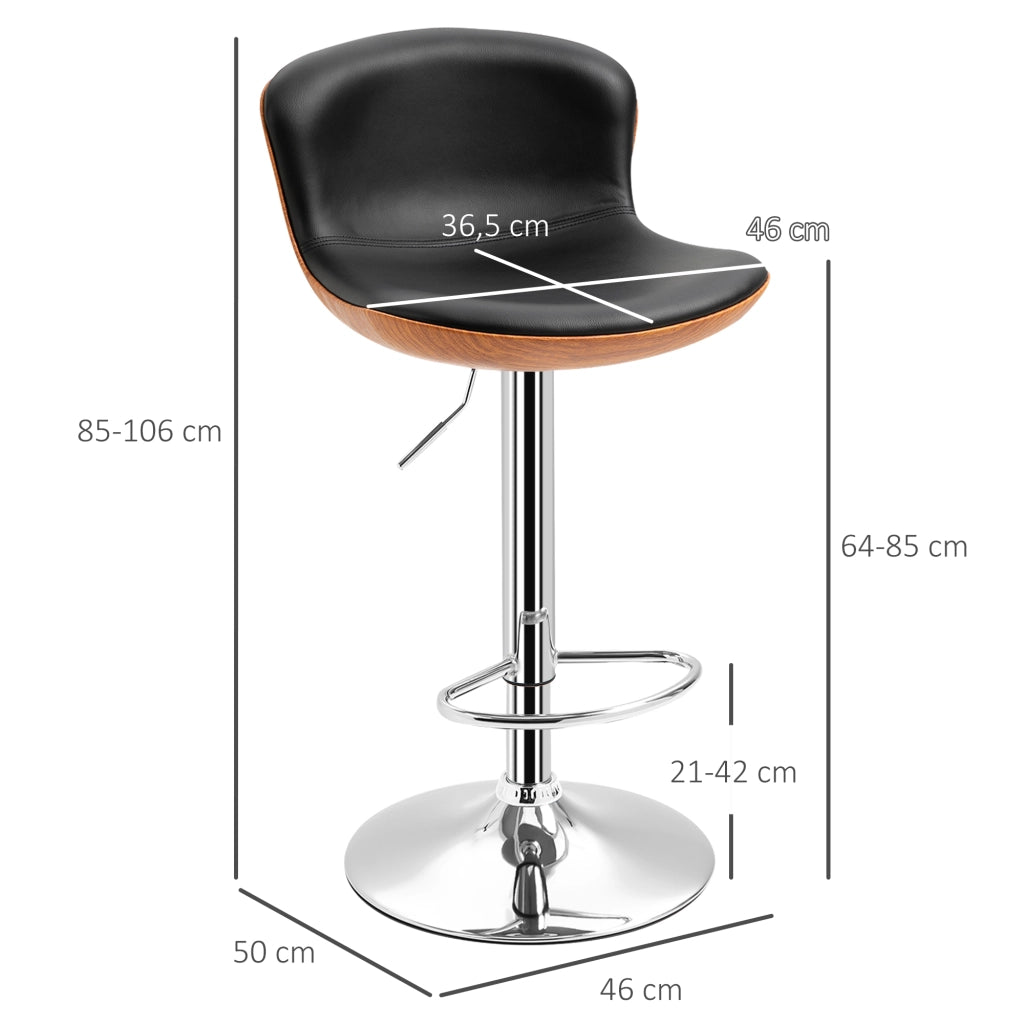 Sgabelli da Bar Set 2 Pezzi ¨C Xylo ¨C Altezza Regolabile Metallo Girevole Nero