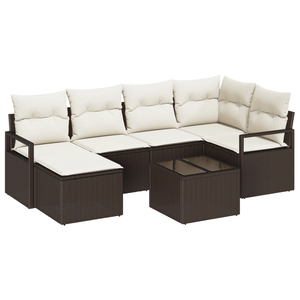 Set divani giardino 6 pezzi con cuscini polyrattan grigio