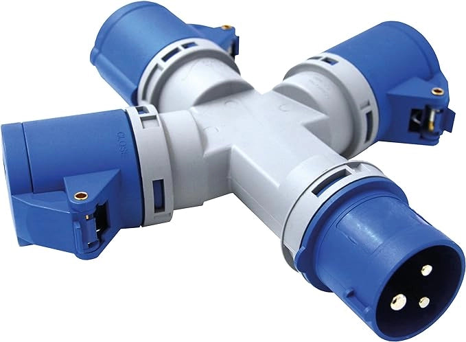 MOLTIPLICATORE INDUSTRIALE 220V Spina 2P+T 16A 3 prese 2P+T 16A