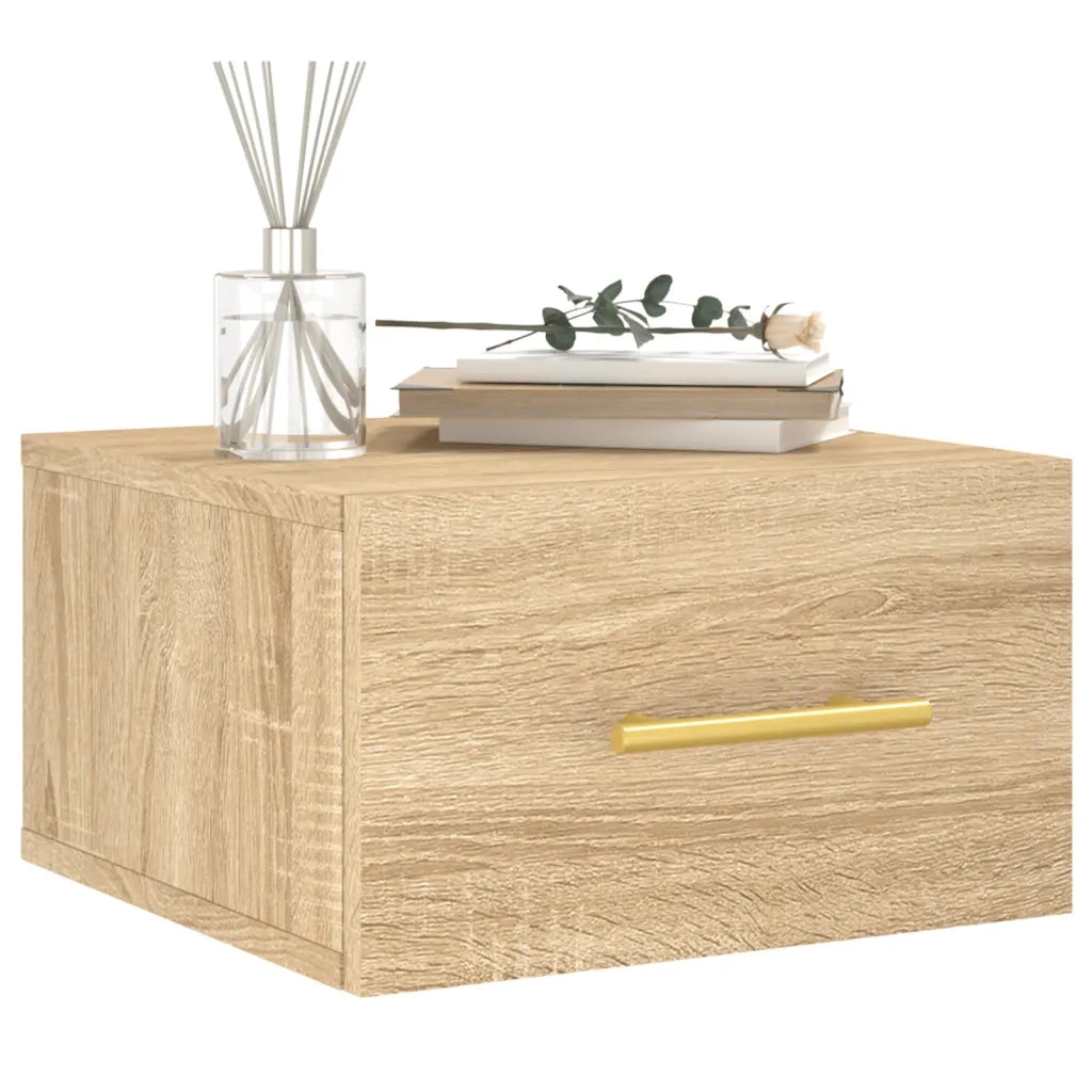 Comodino | Armadio da Notte | Mobiletto da notte a Muro Rovere Sonoma 35x35x20 cm