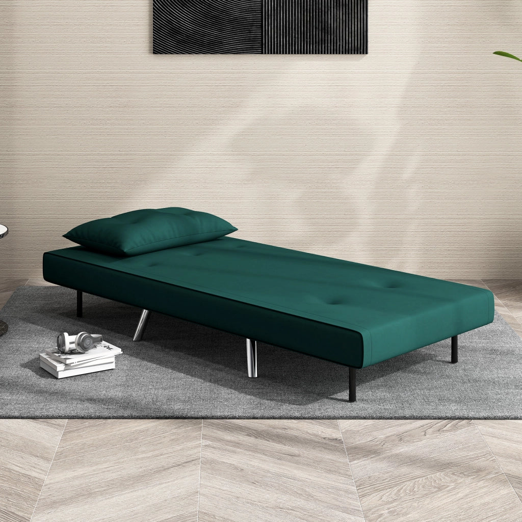 Poltrona reclinabile con poggiapiedi ¨C zephmum ¨C Tessuto verde, 77x88x83 cm
