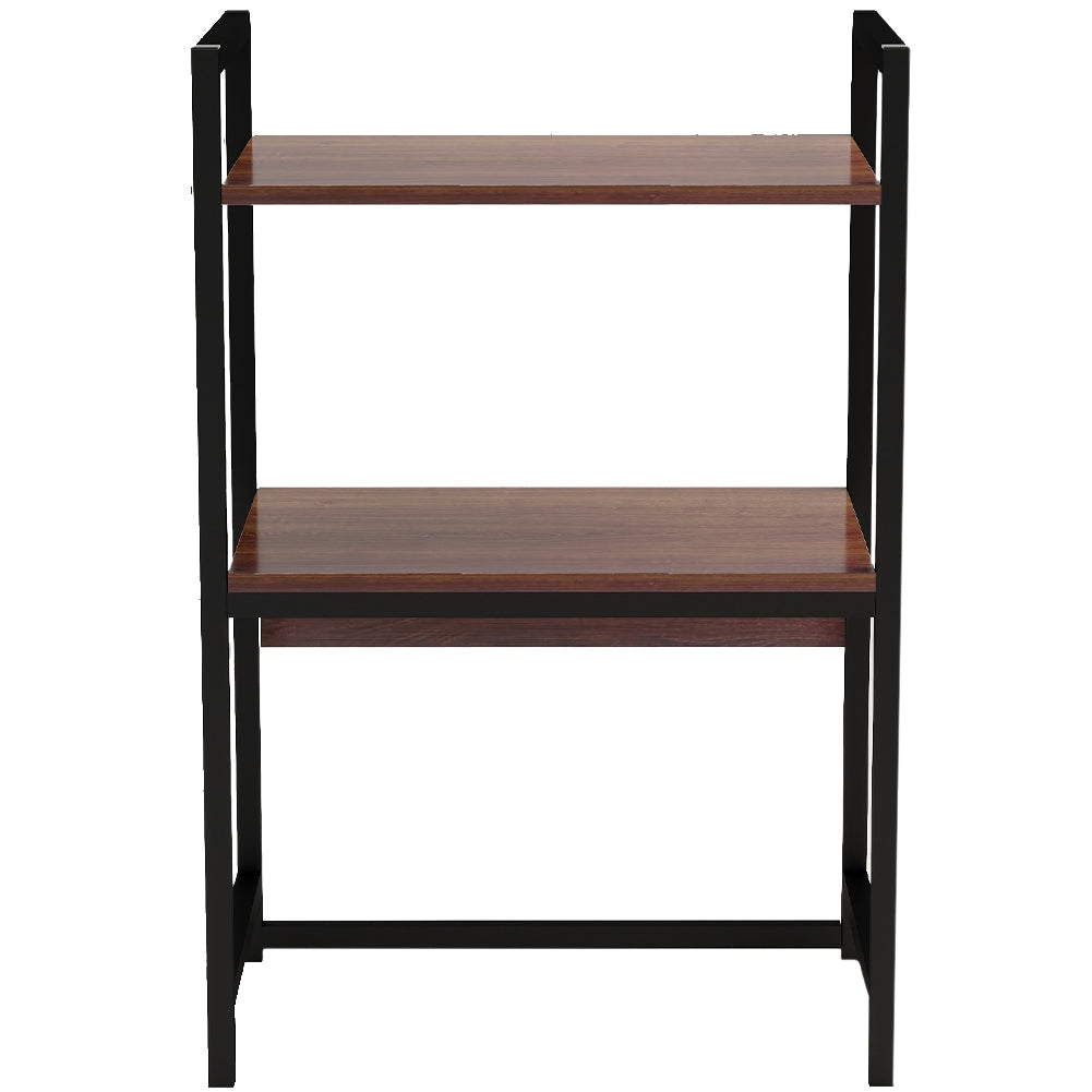 Scaffale da Scrivania Multiuso 3 Ripiani 53x35x80 cm per Stampante Ufficio in MDF Noce e Nero