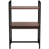 Scaffale da Scrivania Multiuso 3 Ripiani 53x35x80 cm per Stampante Ufficio in MDF Noce e Nero