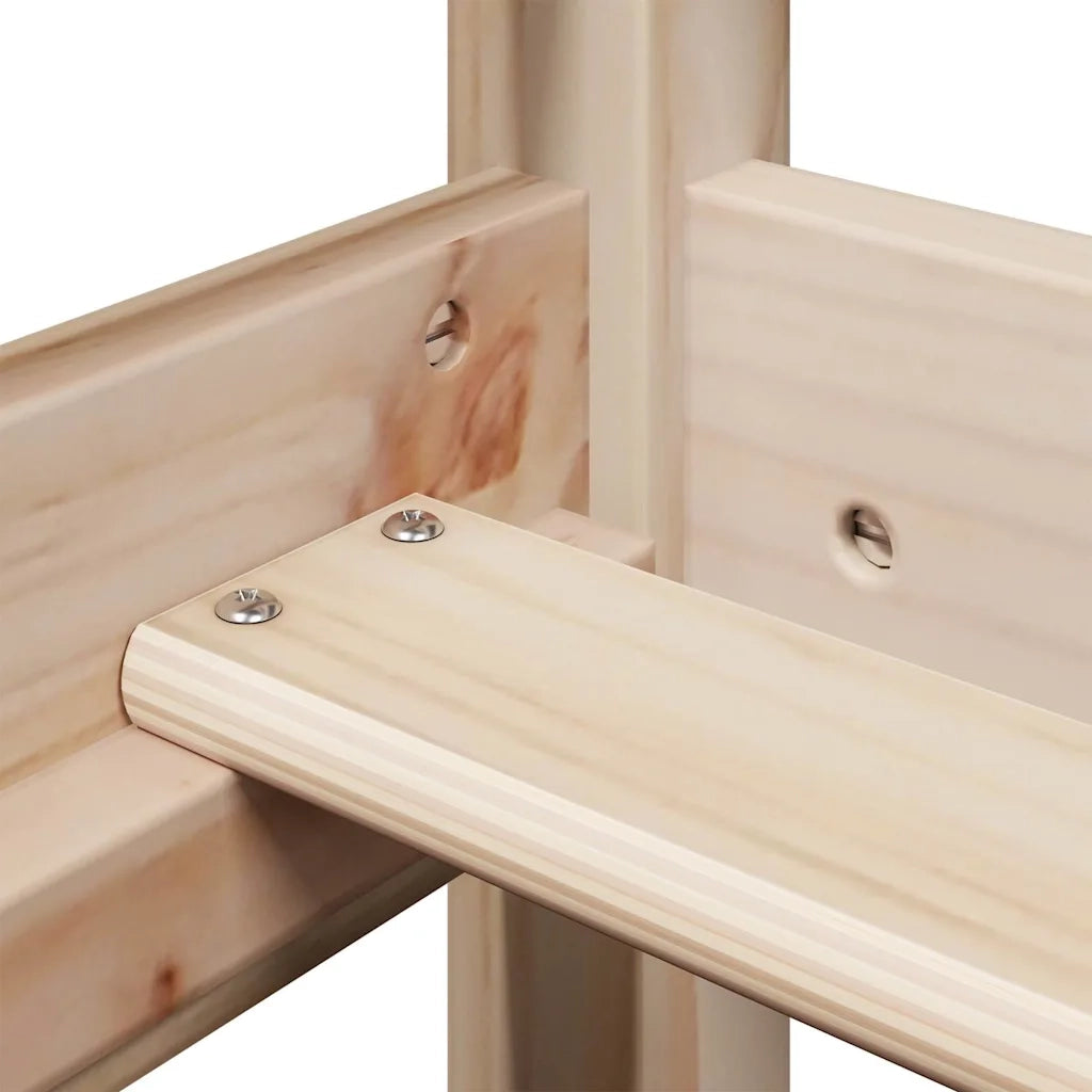 Letto a Soppalco con Tetto 90x190 cm Legno Massello di Pino 3281980
