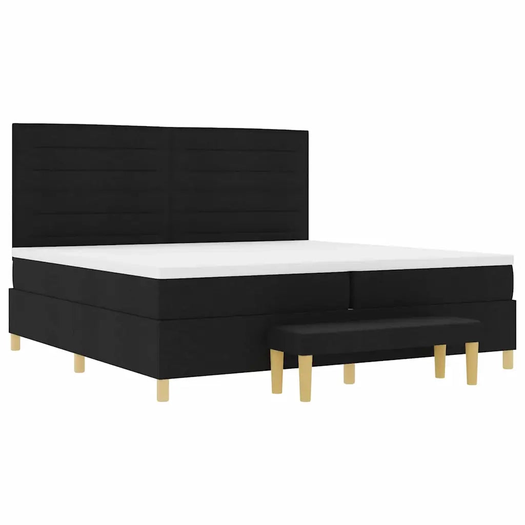 Letto a molle con materasso Nero 200 x 200 cm Tessuto 3344249