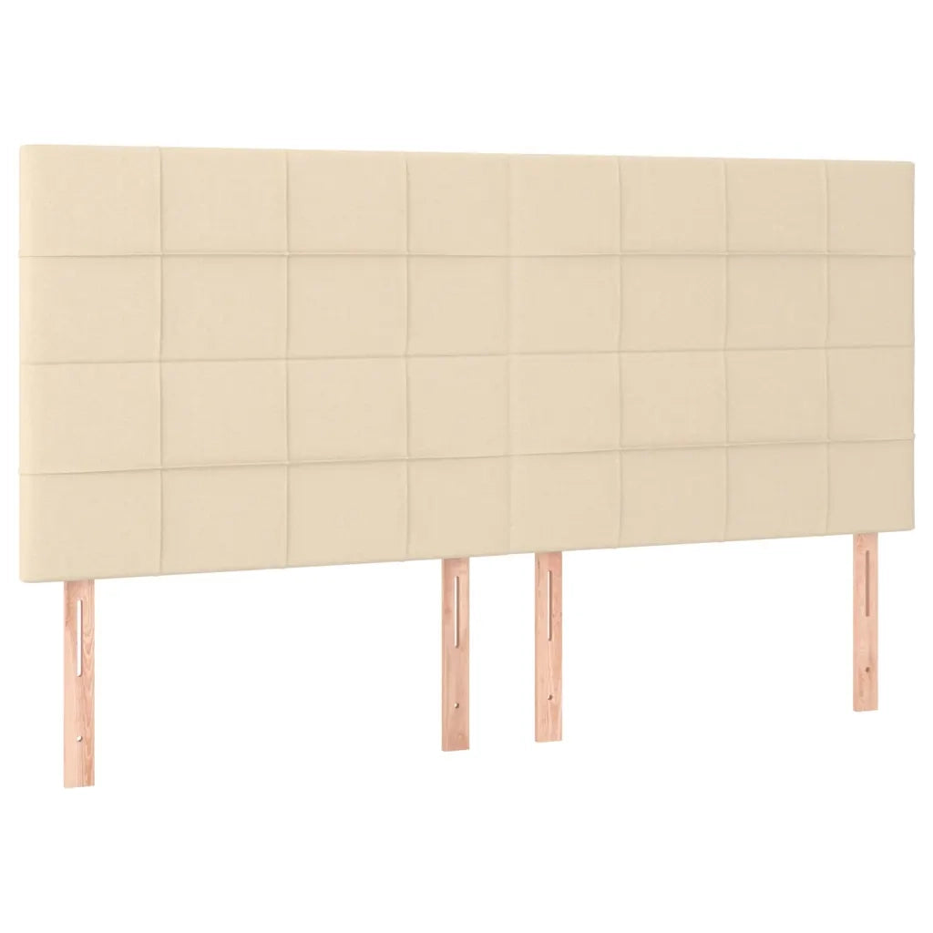 Letto a Molle con Materasso e LED Crema 160x200 cm in Tessuto 3135450