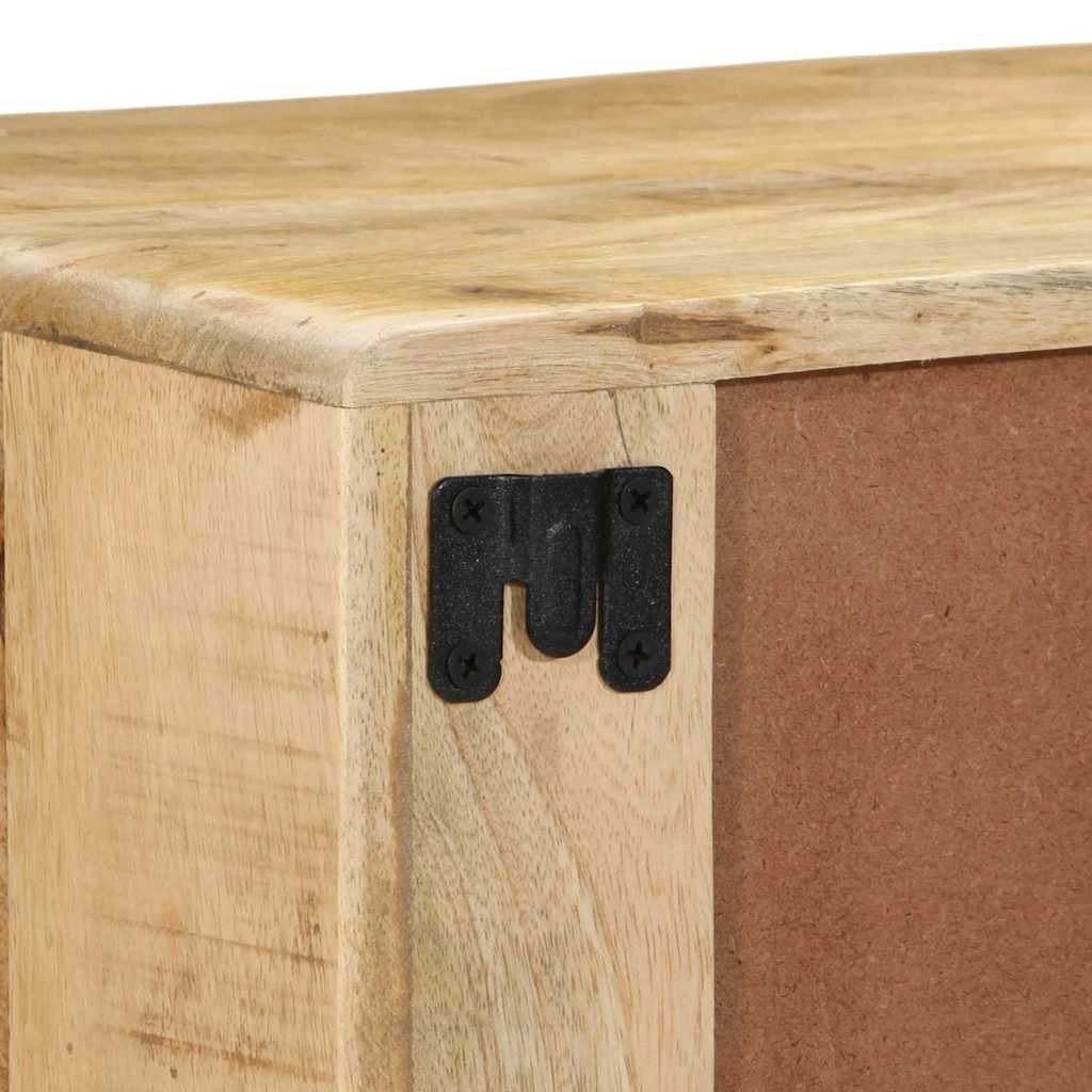 Mobile TV a parete 100 x 32 x 25 cm con 3 cassetti salvaspazio design contemporaneo in legno massello di mango grezzo 02_0058068