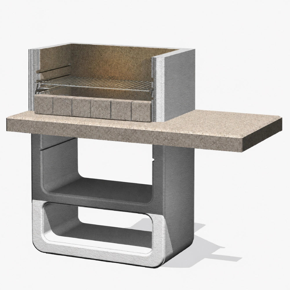 Barbecue agadir 125 x 64 x 110,5 cm in calcestruzzo griglia regolabile