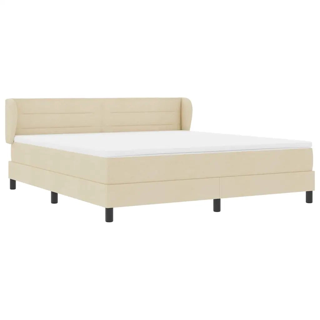 Letto a molle con materasso Crema 180 x 200 cm Tessuto 3339980