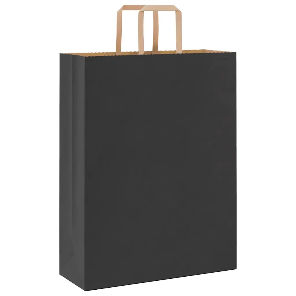 vidaXL Sacchetti di Carta 250 pz con Manici Neri 32x12x42 cm