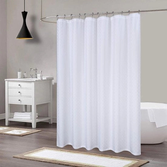Douchegordijn bianco, 190 GSM tessuto di poliestere, bianco, 180x200 cm (imballaggio riciclabile)