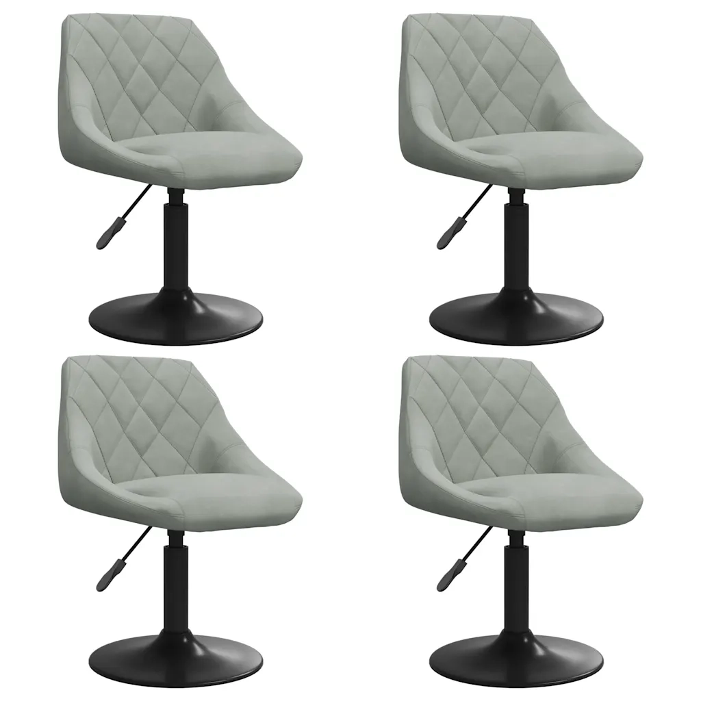 Sedie da Pranzo Girevoli 4 pz Grigio Chiaro in Velluto 3088791