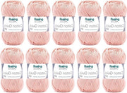 Pacco di cotone veloce - Filato lavabile resistente - 100% Cotone - Colore arancione - 10 x 50 g