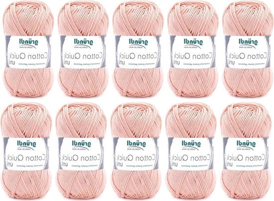 Pacco di cotone veloce - Filato lavabile resistente - 100% Cotone - Colore arancione - 10 x 50 g