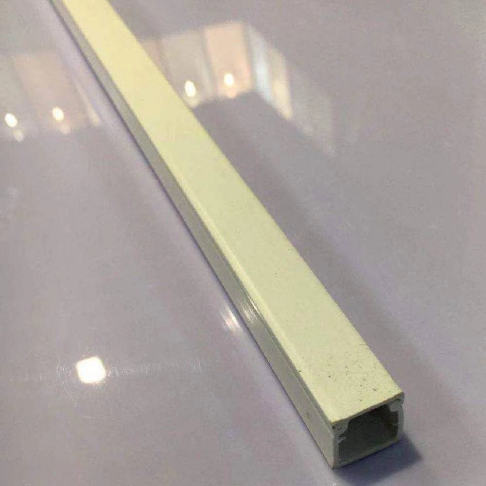 Trade Shop - Set 2 Canalina Passacavo Singola 2 Mt 15 X 17 Mm Bianco Portacavi Singolo 61135 -
