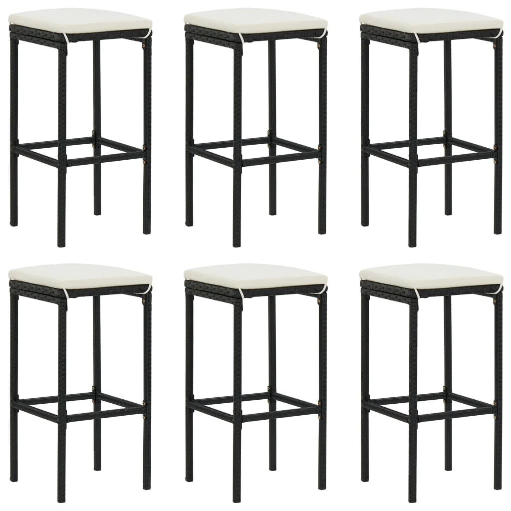 Set bar da giardino da 7 pezzi con cuscini in polyrattan nero 02_0013426