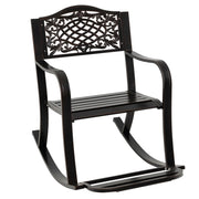 Sedia a dondolo ergonomica da giardino 102 x 62,5 x 89 cm con comodo poggiapiedi stile classico alluminio marrone 20_0011288