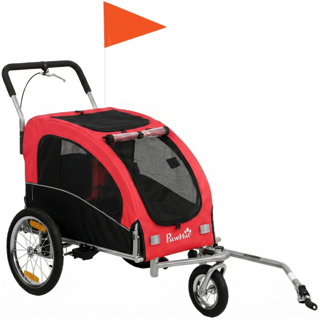 Rimorchio per Cani 2-in-1 ¨C Xylo ¨C Pieghevole, fino a 20 kg, Rosso