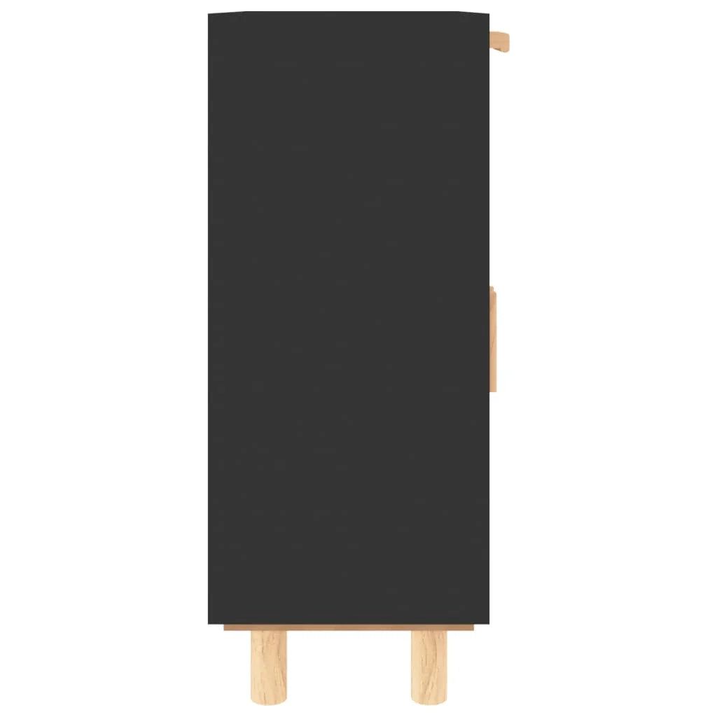 Buffet credenza cassettiera armadio mobile contenitore organizer per cucina soggiorno salotto 60 x 30 x 75 cm legno massello di pino e rattan nero naturale 02_0035971