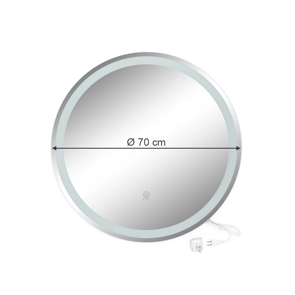 Vicco Specchio bagno Bianco 70 cm con interruttore a sfioramento