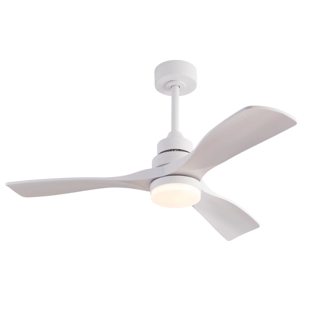 Ventilatore da soffitto 42" con luce LED, telecomando, 3 pale ABS, bianco