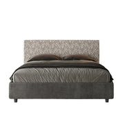 Letto matrimoniale con rete imbottito 160x210 tessuto Era 2 grigio Arla