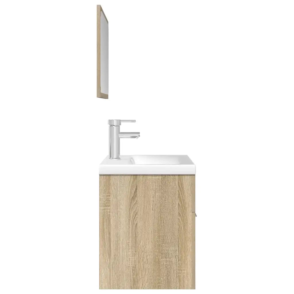 Set Mobili da Bagno 3 pz Rovere Sonoma in Legno Multistrato 3325018