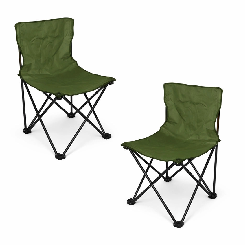 2 x Sedia Pieghevole Campeggio Salvaspazio con Borsa, Mare Giardino Pesca Verde