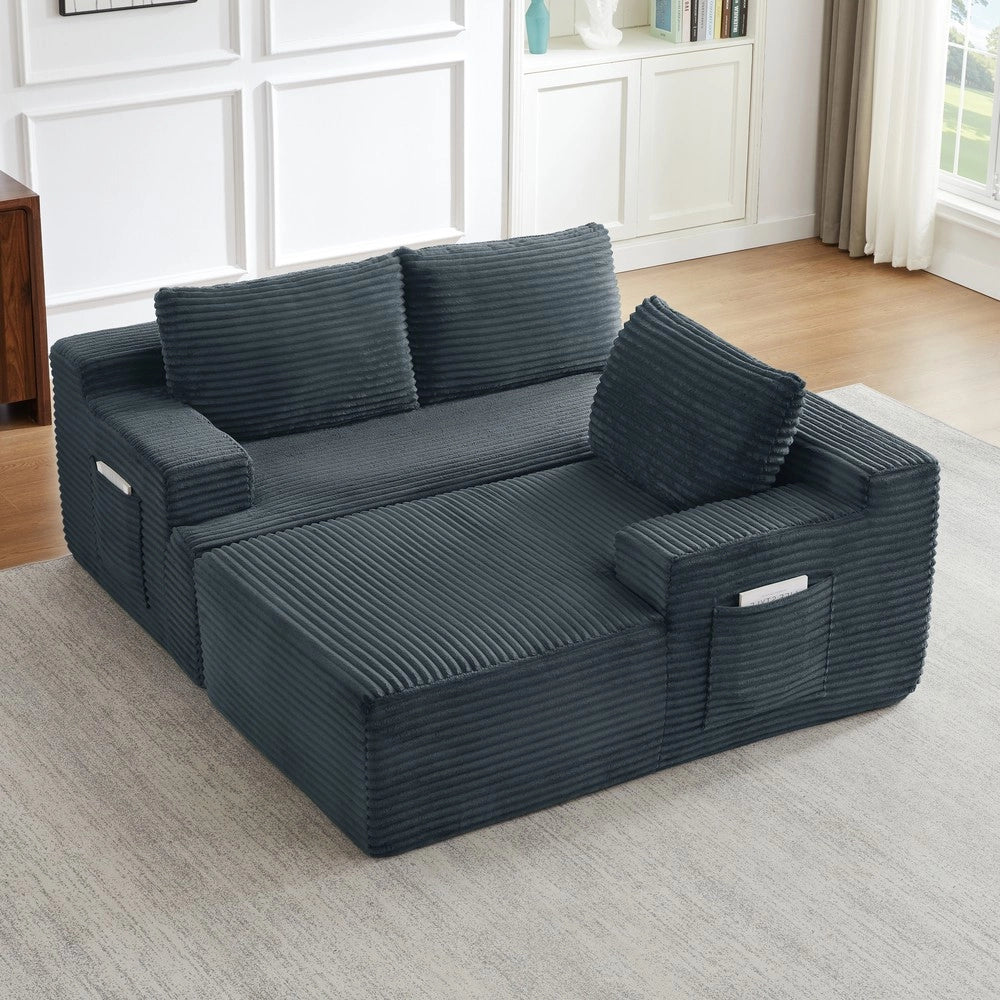 Divano Angolare Modulare con Seduta Profonda ¨C Xylo ¨C Grigio Scuro