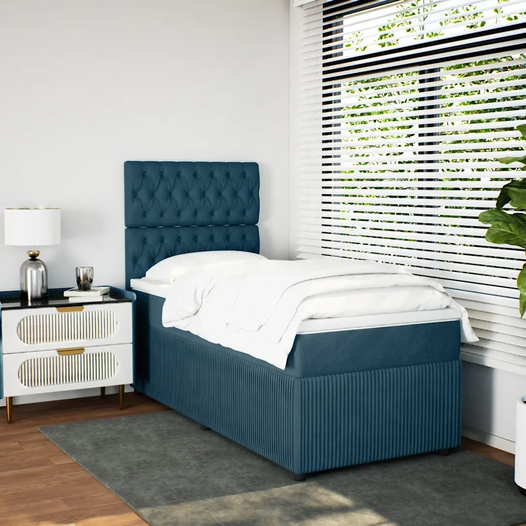 Giroletto a Molle con Materasso Blu 80x200 cm in Velluto 3294500
