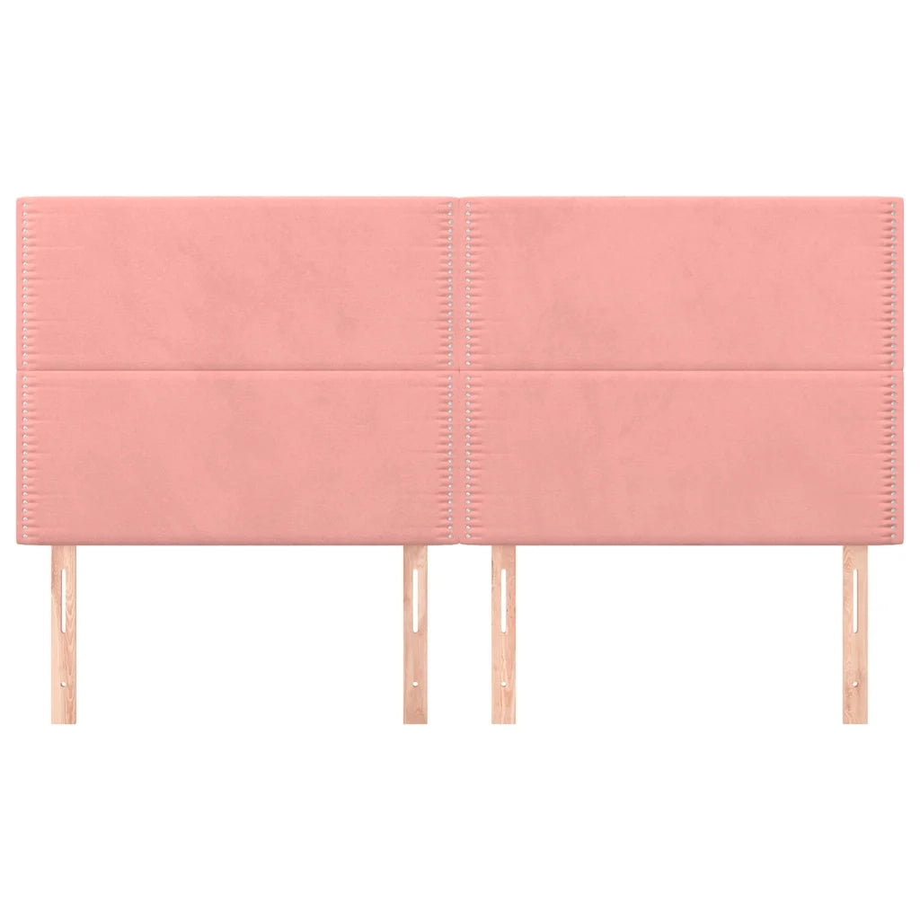 Testiera Rosa 200x5x118/128 cm Velluto 3116263
