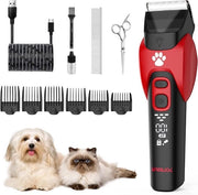 Kit di taglio per animali domestici elettrico - Trimmer da pelo per cani e gatti a batteria ricaricabile - Set di clipper per capelli animali a basso rumore professionale