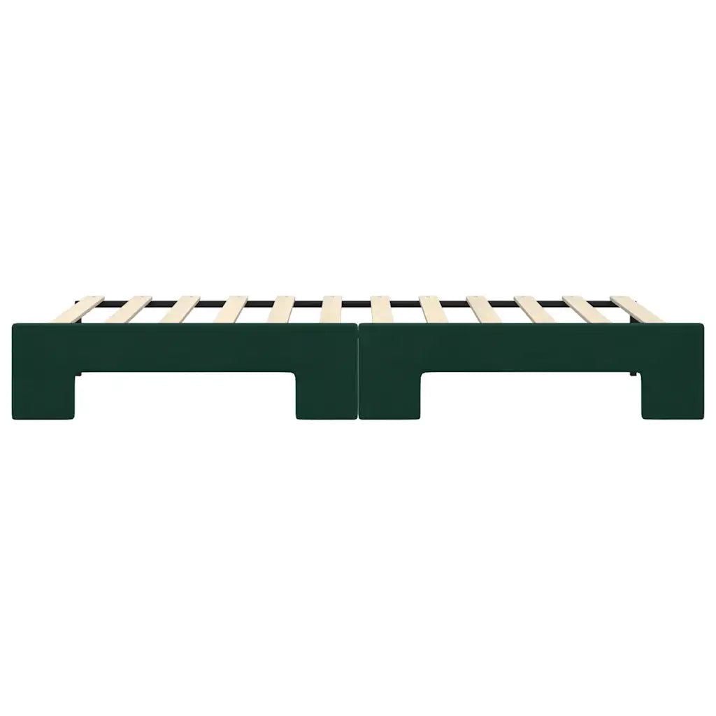 Divano Letto con Letto Estraibile Verde Scuro 90x200cm Velluto 3197773